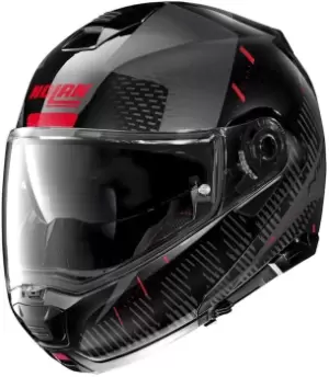 Image of Nolan N100-5 Lightspeed N-Com Helmet, black-red, Size XL, black-red, Size XL