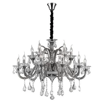 Image of Colossal 15 Light Chandelier Smokey Finish, E14