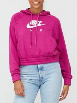 Image of Nike NSW Air Pullover Hoodie - Cerise , Cerise, Size L, Women
