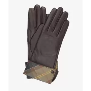 Image of Barbour Lady Jane Leather Gloves - Brown