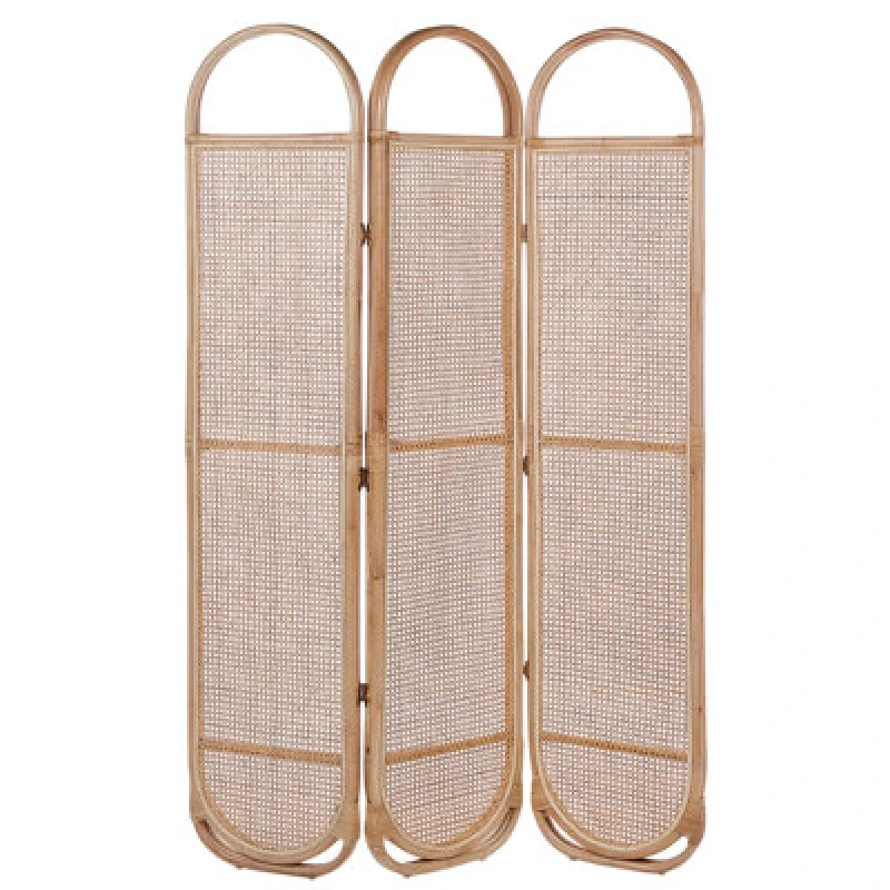 Image of Beliani 3 Panel Room Divider Cortona Light Brown 118cm 180 Cm