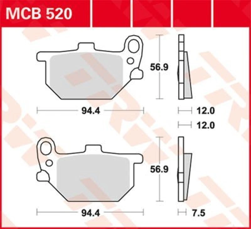 Image of TRW MCB520 Brake pad set Brake Pad Set,disc brake (402)