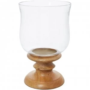 Image of Linea Wooden Votive Candle Holder Small - Clear