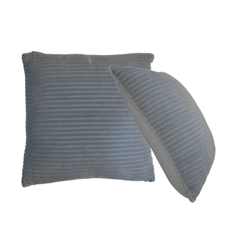 Image of Artisan Furniture Artisan Furniture Ribbed Grey Cushion Set of 2