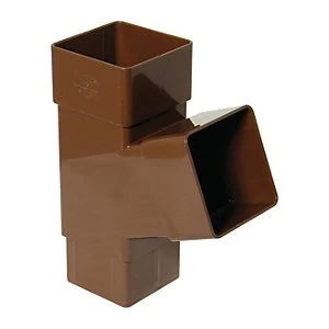 Image of FloPlast RYS1BR Square Downpipe 67.5 Deg Branch - Brown 65mm