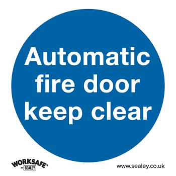 Image of Safety Sign - Automatic Fire Door Keep Clear - Self Adhesive