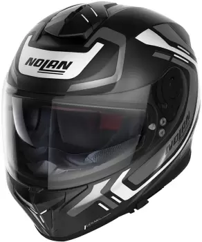 Image of Nolan N80-8 Ally N-Com Helmet, black-white, Size L, black-white, Size L