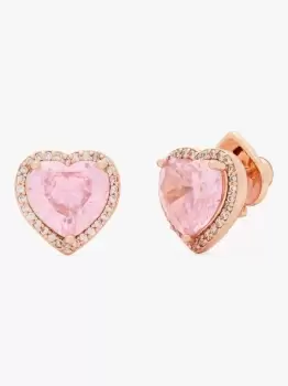 Image of Kate Spade My Love Pave Heart Stud Earrings, Pink/ Rose Gold, One Size