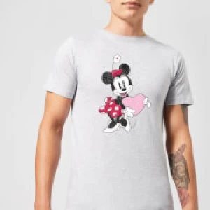 Image of Disney Minnie Mouse Love Heart Mens T-Shirt - Grey - S