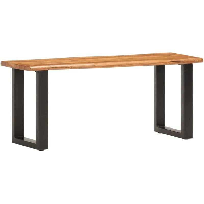 Image of VIDAXL Live Edge Bench 110cm Solid Acacia Wood and Steel Vidaxl 8719883866031