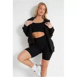 Image of I Saw It First Black Oversized Zip Front Pocket Hoodie - Black