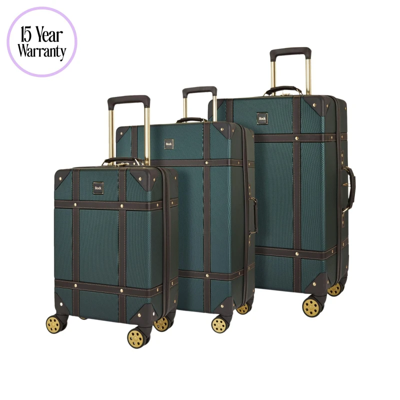 Image of Rock Rock Vintage Suitcase Emerald Green Emerald Green unisex 3pc Set