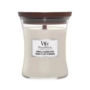Image of WoodWick Hourglass Candles Tonka & Almond Milk Medium Candle 275g / 9.7 oz.