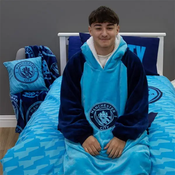 Image of Manchester City FC MAN CITY CITY WEARABLE HOODED FLEECE LARGE Multi 40595499140