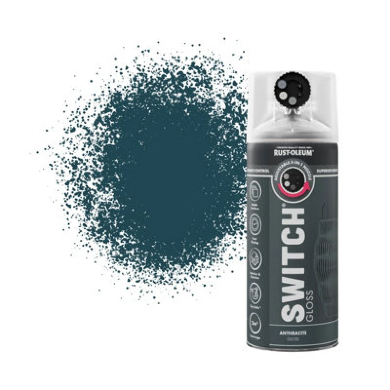 Image of RUST-OLEUM Rust-Oleum Switch Spray Paint 400ml - Gloss - Anthracite AE0714400UK
