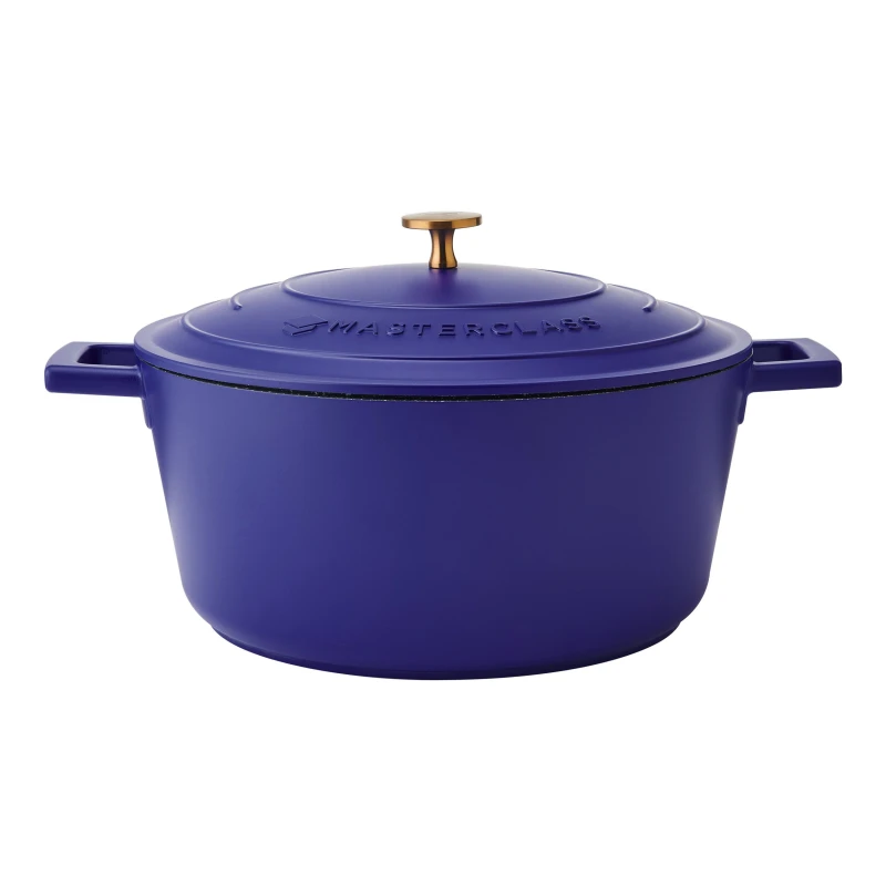 Image of MasterClass Cast Aluminium Electric Blue Casserole Dish, 28cm, 5 Litre, Gift Boxed Blue Unisex