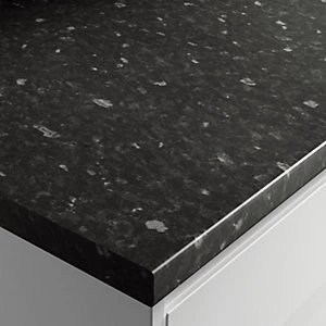 Image of Wickes Gloss Laminate Worktop Black Slate 3000 x 600 x 38mm