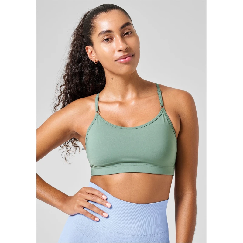 Image of Casall Womens Strap Low Impact Sports Bra Dusty Green female 8 (XS)