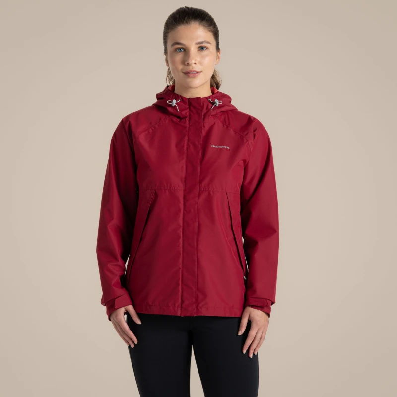 Image of Craghoppers Womens Ossus Waterproof Jacket in Red Size: 6 Red Female 6