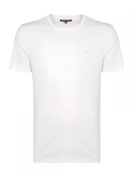 Image of Mens Michael Kors Regular fit sleek MK logo t shirt White