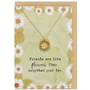 Image of Friends Are Like Flowers Necklace And Card Set
