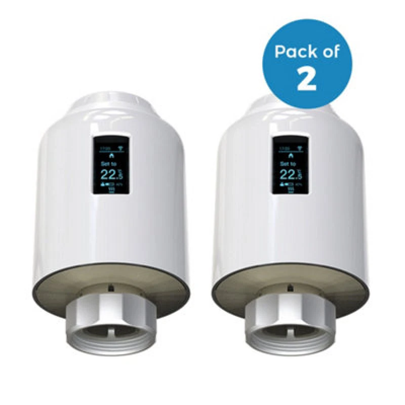Image of Ener-J Pack Of 2, WiFi Smart Thermostatic Radiator Valve With Screen