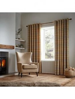 Image of Catherine Lansfield Woven Check Thermal Eyelet Curtains