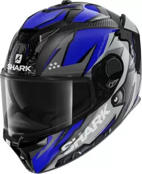 Image of Shark Spartan GT Carbon Urikan Helmet, white-turquoise-blue, Size S, white-turquoise-blue, Size S