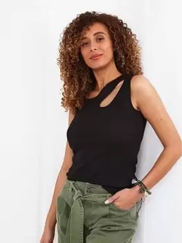 Image of Joe Browns Cutabout Rib Vest Black, Size 16, Women