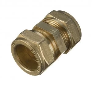 Image of Wickes Brass Compression Coupling - 15mm Pack of 10