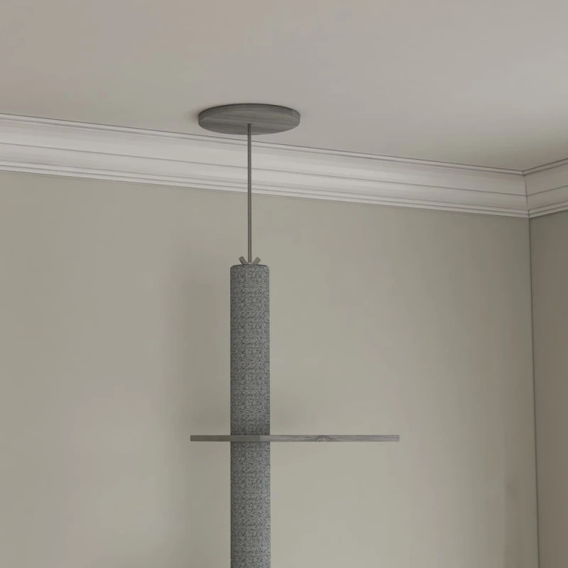 Image of PawHut 2 in 1 Floor to Ceiling Cat Tree with Hidden Litter Box for Indoor Use, Grey Grey