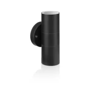 Image of Auraglow Winchester Up and Down Wall Light w/ Warm White Bulbs - Black