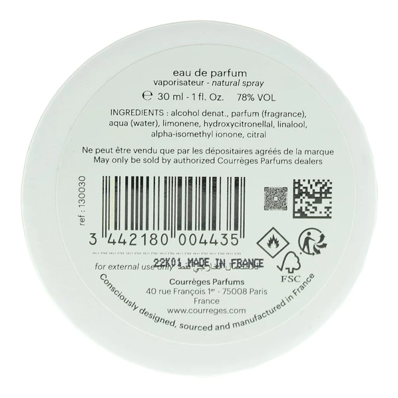 Image of Courreges L'empreinte eau de parfum unisex 30ml