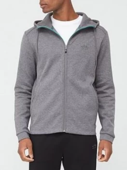 Image of Hugo Boss Athleisure Saggy Zip Through Hoodie Medium Grey Heather Size M Men