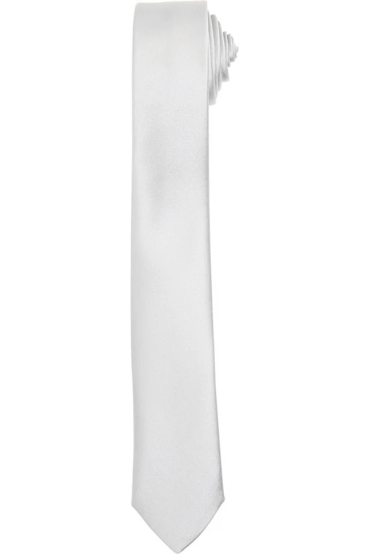 Image of Premier Premier Slim Tie in Silver Silver One Size Unisex 5063470840748