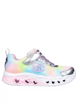 Image of Skechers Flutter Heart Lights Simply Love Trainer, Multi, Size 2 Older