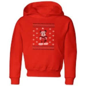 Image of Disney Mickey Scarf Kids Christmas Hoodie - Red - 9-10 Years