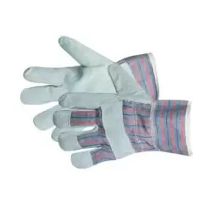 Image of Rigger Gloves One Size Chrome Leather Palms & Fingers