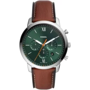 Image of Mens Fossil Neutra Minimalist Chronograph Brown Leather Watch
