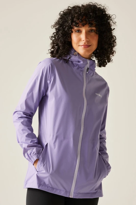 Image of Regatta Womens 'Pack-It III' Waterproof Packaway Jacket in Lilac Size: 14 Lilac Female 14