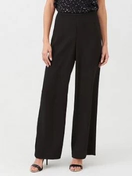 Image of Wallis Wide Leg Trousers - Black, Size 8, Women