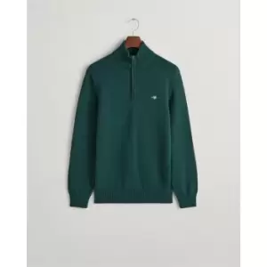 Image of Gant Casual Cotton Halfzip Cream S - Green