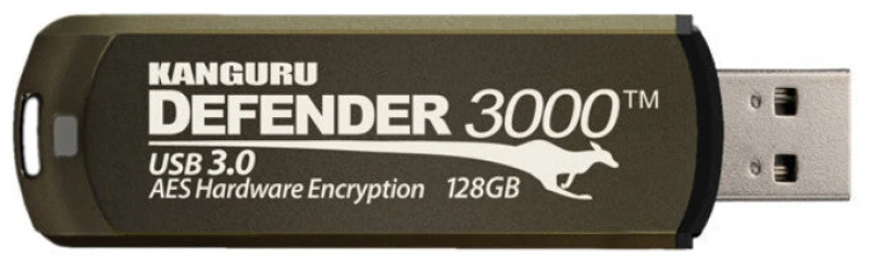 Image of iStorage iStorage Kanguru Defender 3000 SuperSpeed USB 3.0 Secure Flash Drive FIPS 140-3 Level 3 pending, FIPS 140-2 Level 3 Certified AES-XTS