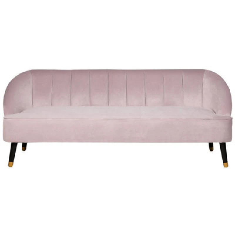 Image of Beliani Sofa 3 Seater Alsvag Velvet Pink