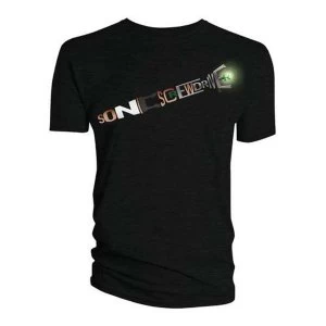 Image of Doctor Who - Sonic Screwdriver Words Mens Medium T-Shirt - Black