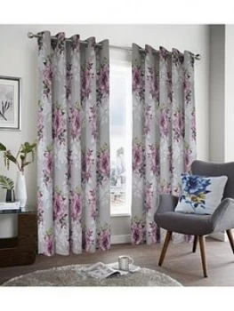 Image of Dark Wonders Lined Eyelet Curtains