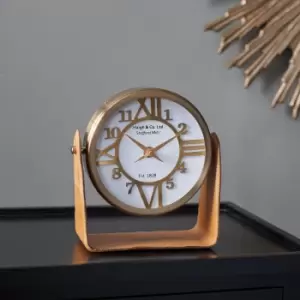 Image of Leather Mantel Clock Tan