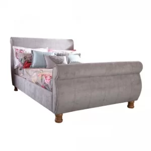 Image of Chicago Upholstered Sleigh Bedstead Silver