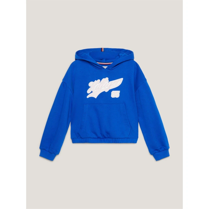 Image of Tommy Hilfiger Script Logo Hoodie Juniors - Blue Blue 2 - 3 Years