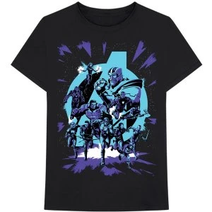 Image of Marvel Comics - Avengers Group Unisex Medium T-Shirt - Black